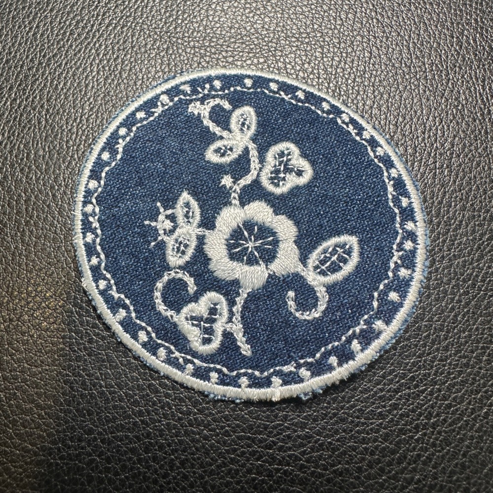 Round‎ Boho Western Foral Iron On Patch Embroidered Denim For Cowgirl DIY VTG